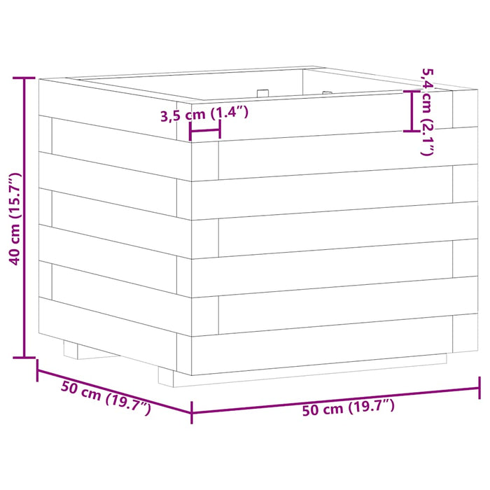 Letto Rialzato 50x50x40 cm Quadrato in Legno 41659