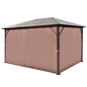 Gazebo con Tenda Marrone in Alluminio 400 x 300 cm