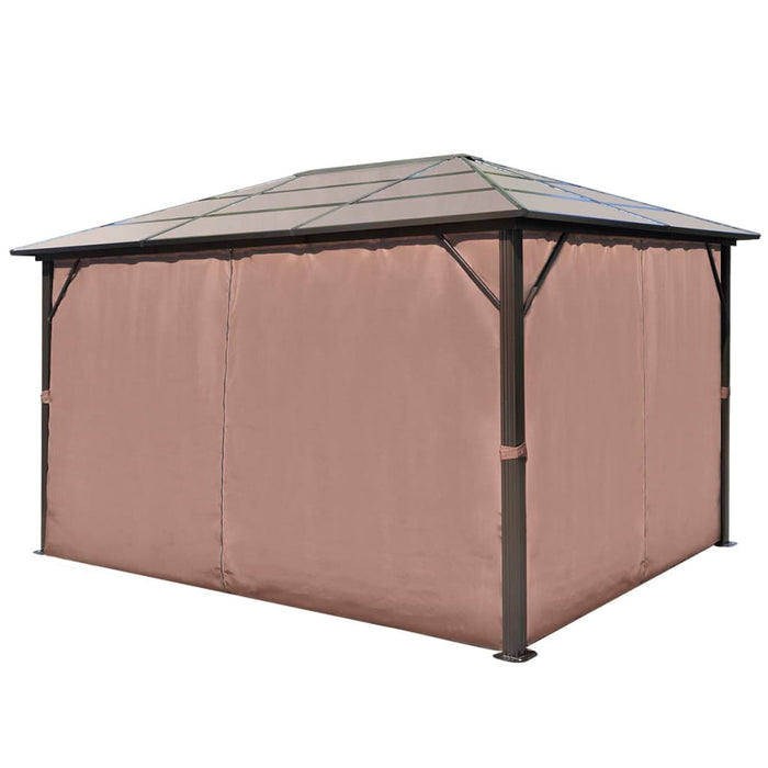 Gazebo con Tenda Marrone in Alluminio 400 x 300 cm 41626