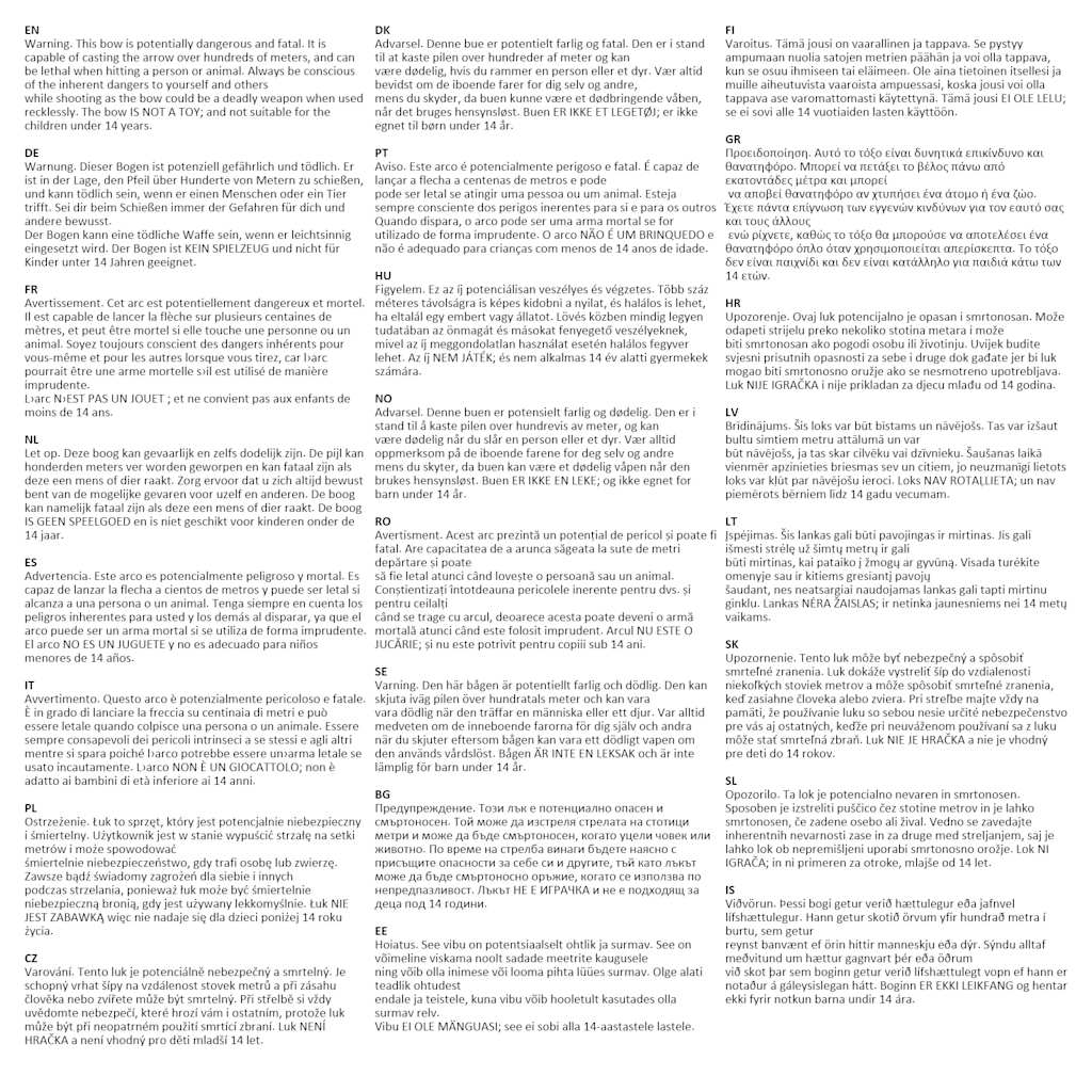 Arco Ricurvo per Adulti 173 cm 13,6 kg 90849