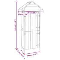 Armadietto da Giardino Marrone 42,5x64x190 cm 41650