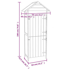 Armadietto da Giardino Marrone 42,5x64x190 cm 41650
