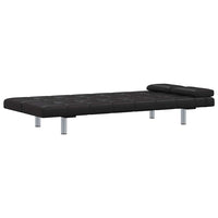Divano Letto con 2 Cuscini-Sofa Letto-Daybed in Similpelle Regolabile Nero