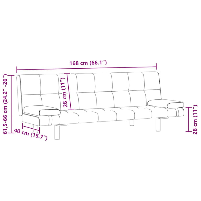 Divano Letto con 2 Cuscini in Similpelle Regolabile Nero 241722