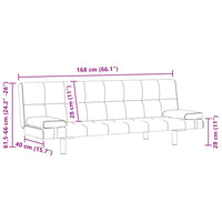 Divano Letto con 2 Cuscini-Sofa Letto-Daybed in Similpelle Regolabile Nero