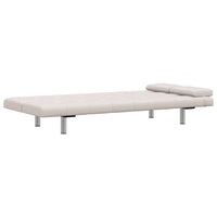 Divano Letto con 2 Cuscini Similpelle Regolabile Bianco Crema 241723