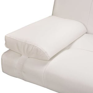 Divano letto regolabile con due cuscini in ecopelle bianco panna 02_0019535