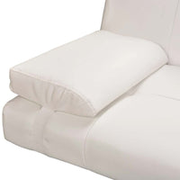Divano Letto con 2 Cuscini-Sofa Letto-Daybed Similpelle Regolabile Bianco Crema
