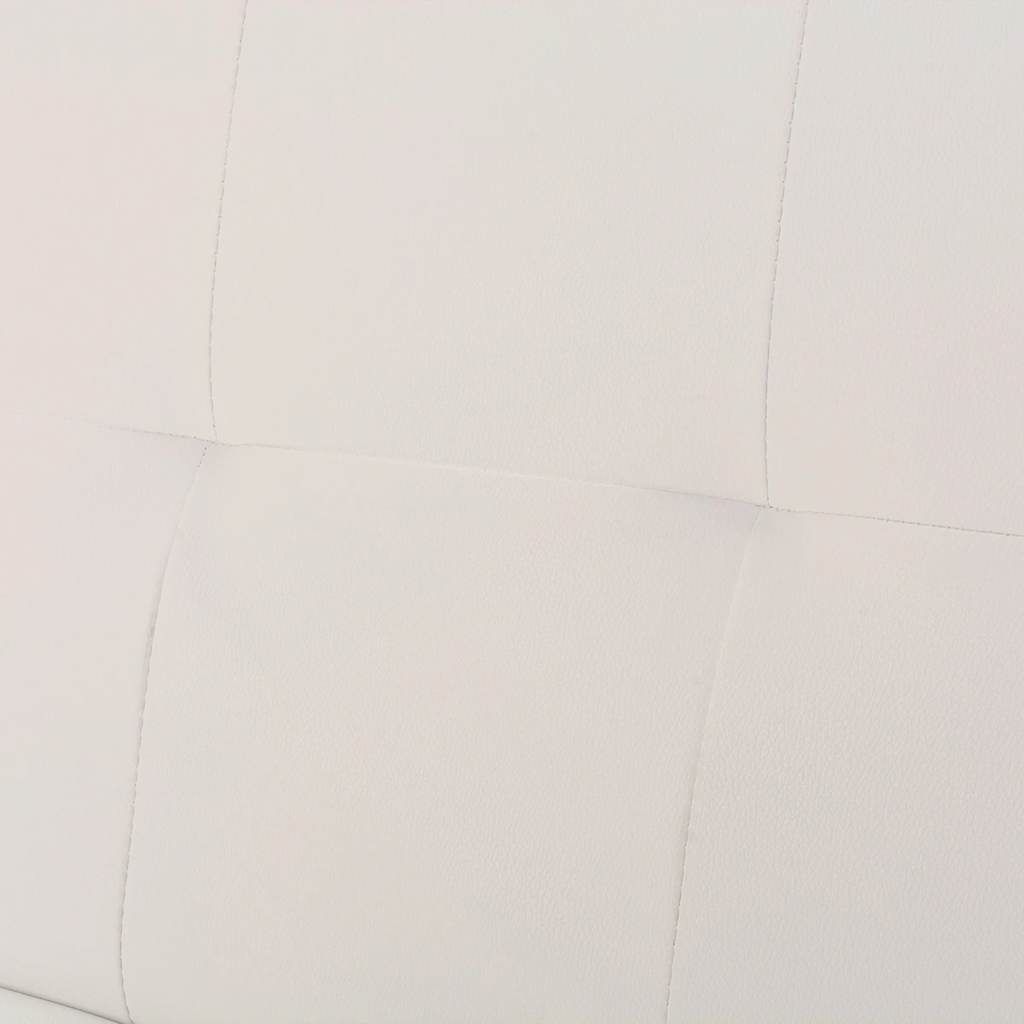 Divano Letto con 2 Cuscini Similpelle Regolabile Bianco Crema  cod mxl 7784