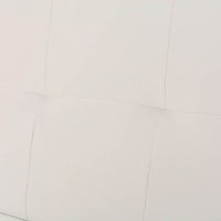 Divano Letto con 2 Cuscini Similpelle Regolabile Bianco Crema  cod mxl 7784