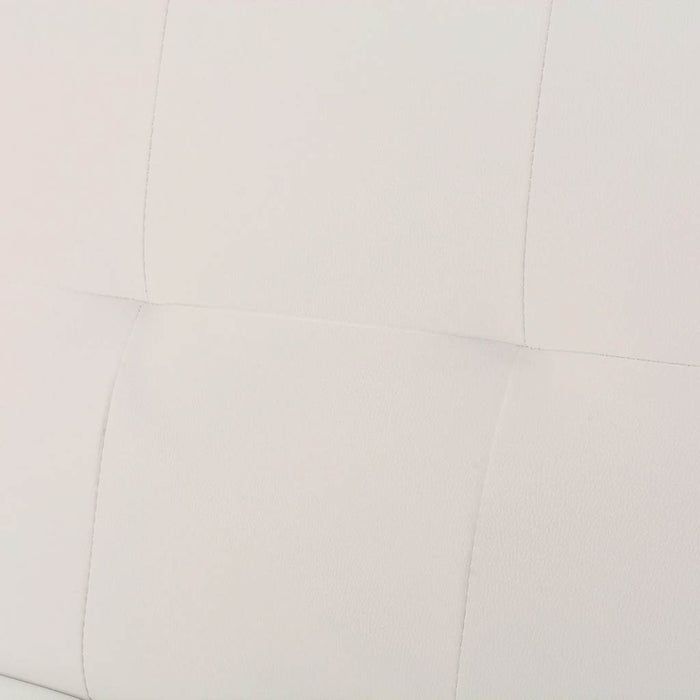 Divano Letto con 2 Cuscini Similpelle Regolabile Bianco Crema  cod mxl 7784