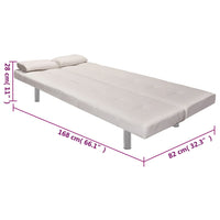 Divano letto regolabile con due cuscini in ecopelle bianco panna 02_0019535