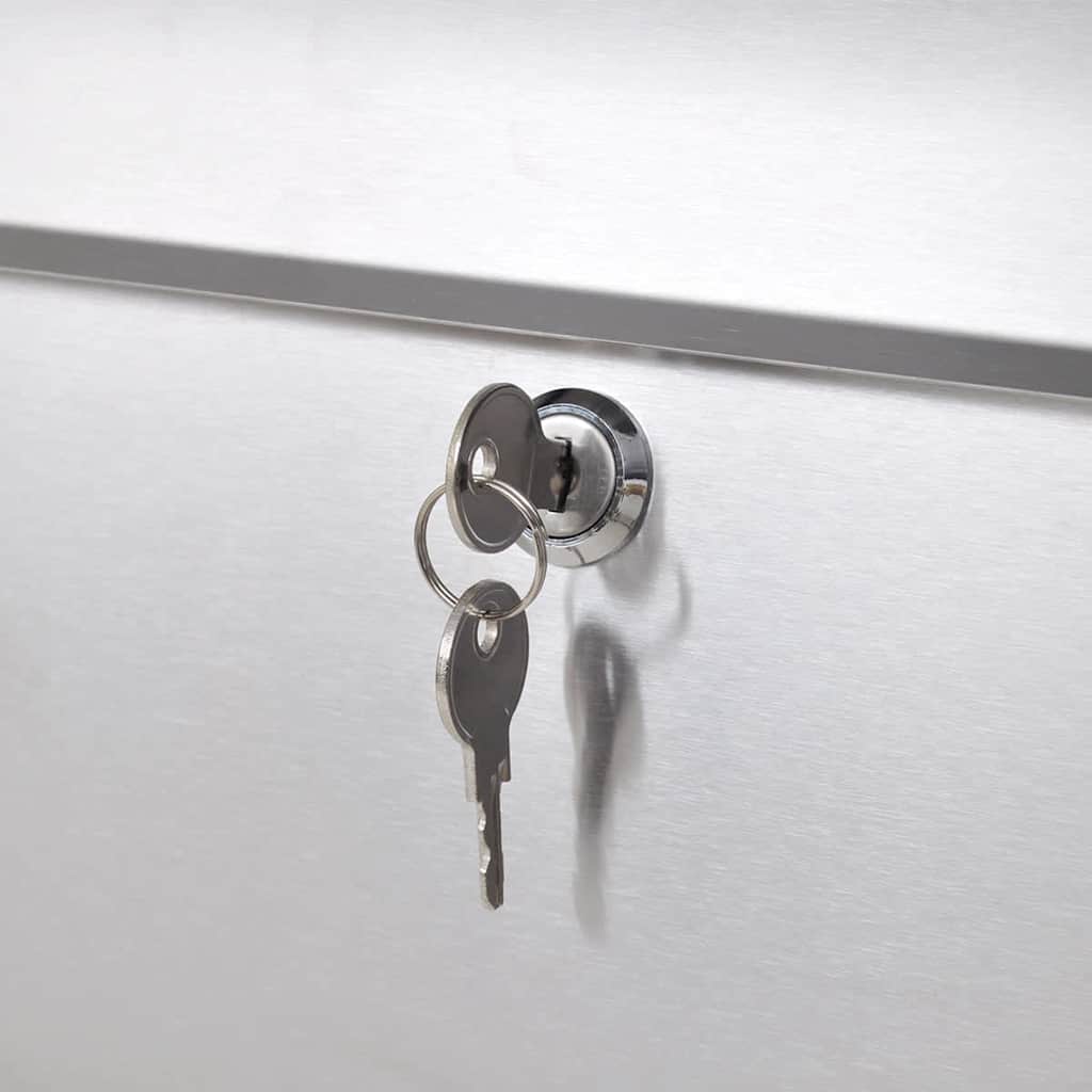 Casetta della Posta Doppia con Supporto in Acciaio Inox