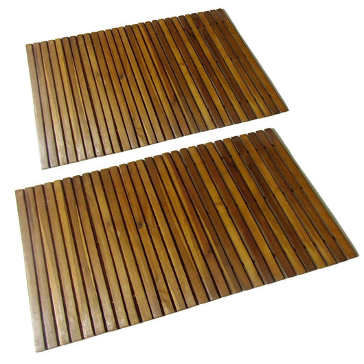Set 2 tappetini da bagno 80 x 50 cm acacia 02_0005715