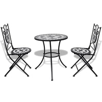 Set da Bistrot 3 pz in Piastrelle di Ceramica Nero e Bianco 271772