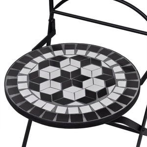 Set da Bistrot 3 pz in Piastrelle di Ceramica Nero e Bianco 271772