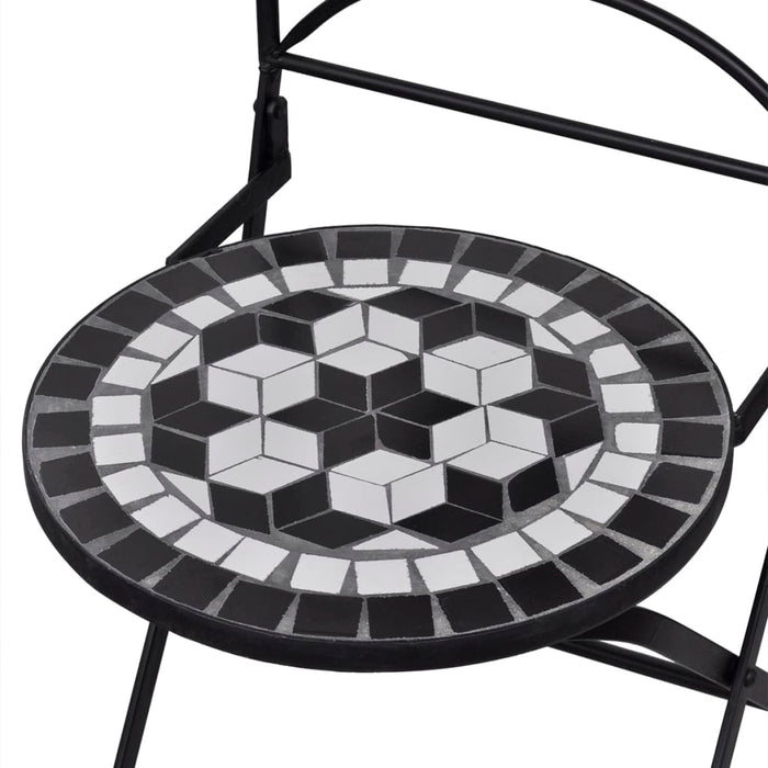 Set da Bistrot 3 pz in Piastrelle di Ceramica Nero e Bianco 271772