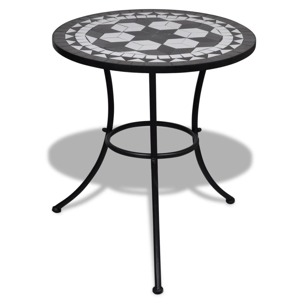 Set da Bistrot 3 pz in Piastrelle di Ceramica Nero e Bianco 271772