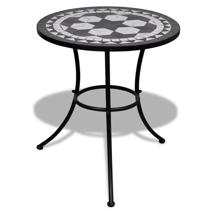 Set da Bistrot 3 pz in Piastrelle di Ceramica Nero e Bianco 271772