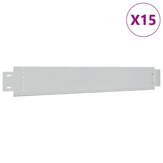 Set 15 pz Bordo prato flessibile in acciaio galvanizzato 100 x 14 cm 271783