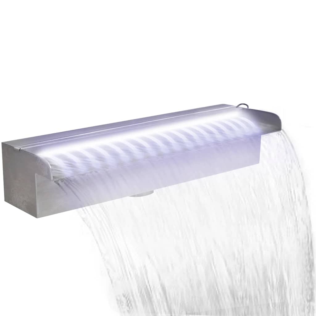 Cascata per Laghetto Rettangolare con LED in Acciaio Inox 45 cmcod mxl 126215