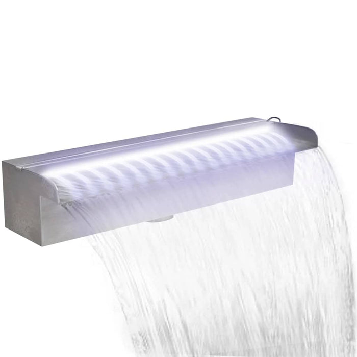 Cascata per Laghetto Rettangolare con LED in Acciaio Inox 45 cmcod mxl 126215