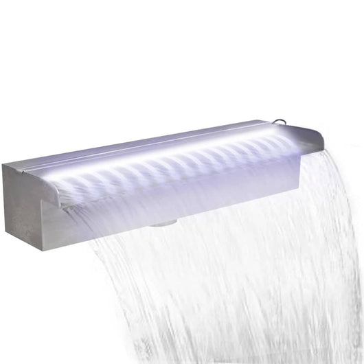 Cascata per Laghetto Rettangolare con LED in Acciaio Inox 45 cm 41672