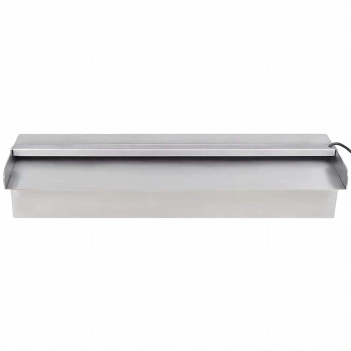 Cascata per Laghetto Rettangolare con LED in Acciaio Inox 45 cm 41672
