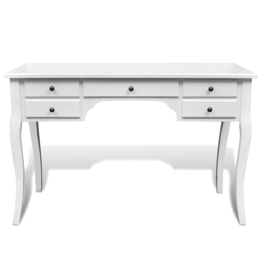 Scrivania in Stile Francese in Legno con Gambe Curve e 5 Cassetti cod mxl 69558