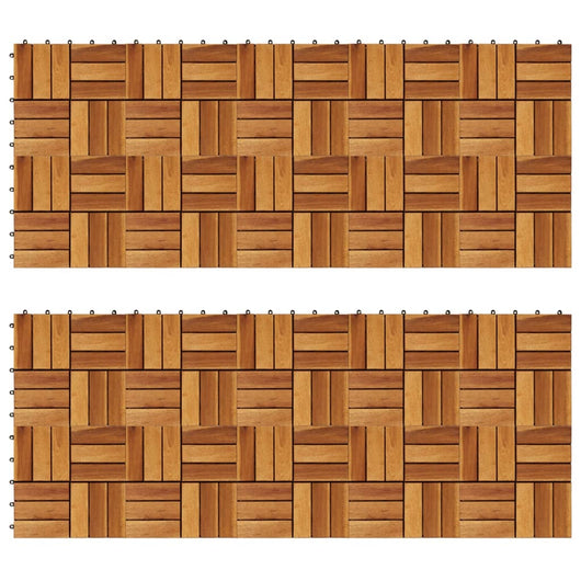 Set 20 Piastrelle in legno di acacia per pavimento 30 x 30 cm cod mxl 53418