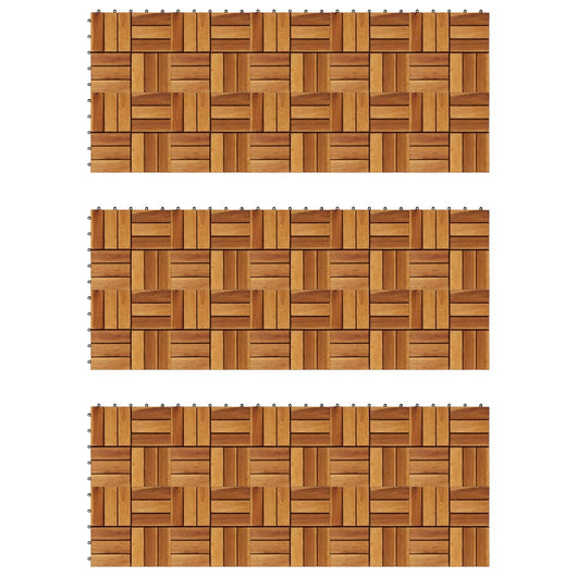 Listelli per Pavimento 30 x 30 cm in Legno di Acacia 30 pz cod mxl 53422