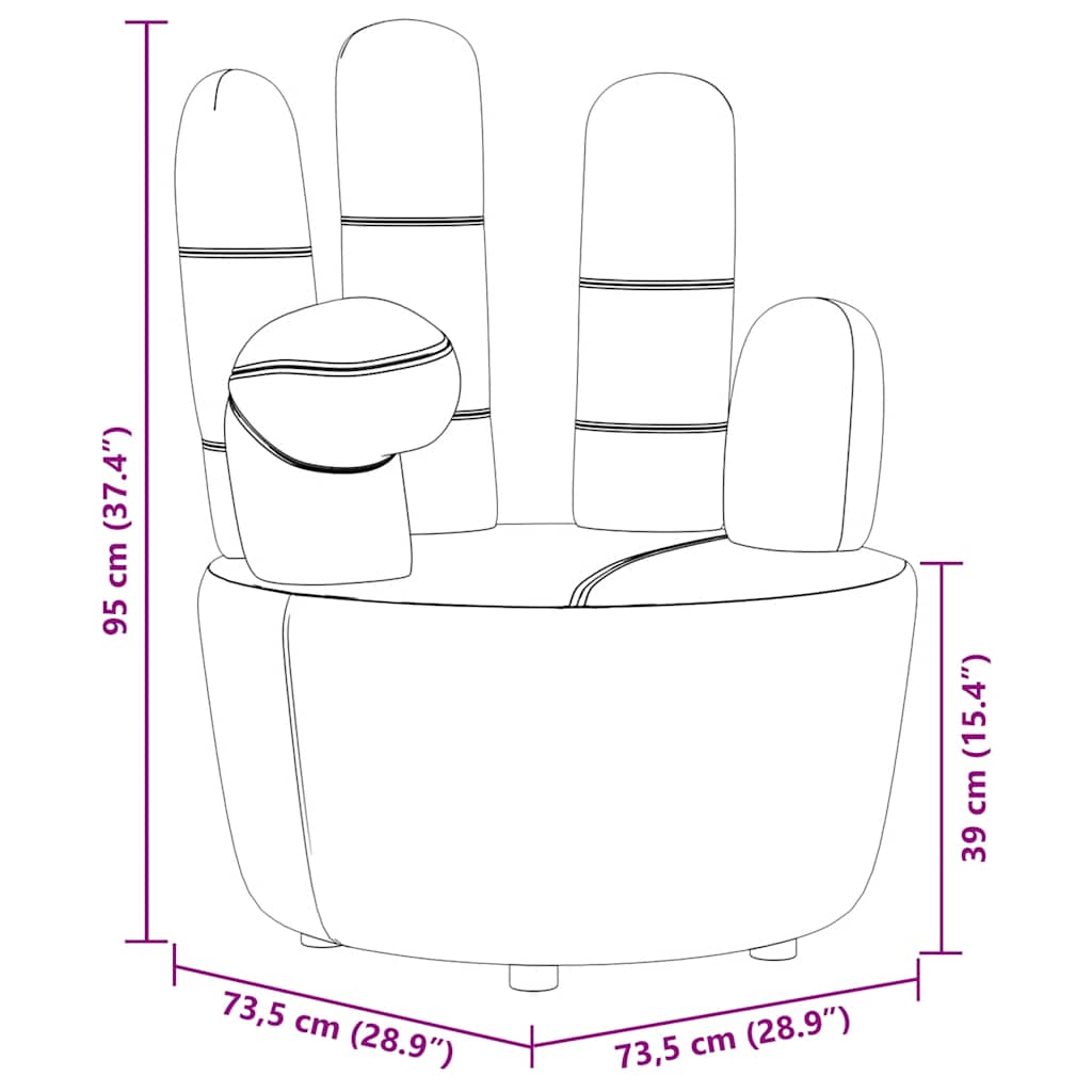 Poltrona a Forma di Mano Nera in Velluto 241730