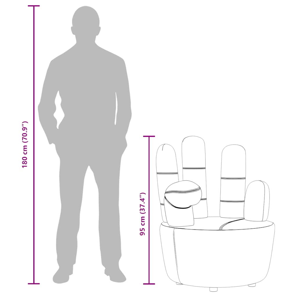 Poltrona a Forma di Mano Nera in Velluto 241730