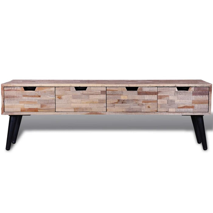 Consolle TV con 4 Cassetti in Legno di Recupero di Teak 241710