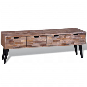Consolle TV con 4 Cassetti in Legno di Recupero di Teak 241710