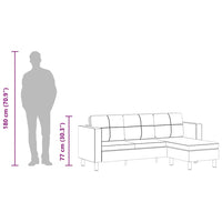 Divano Componibile a 3 Posti in Pelle Artificiale Nero    cod mxl 59177