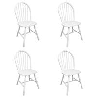 Sedie da Pranzo 4 pz Bianche in Legno Massello di Hevea cod mxl 24309