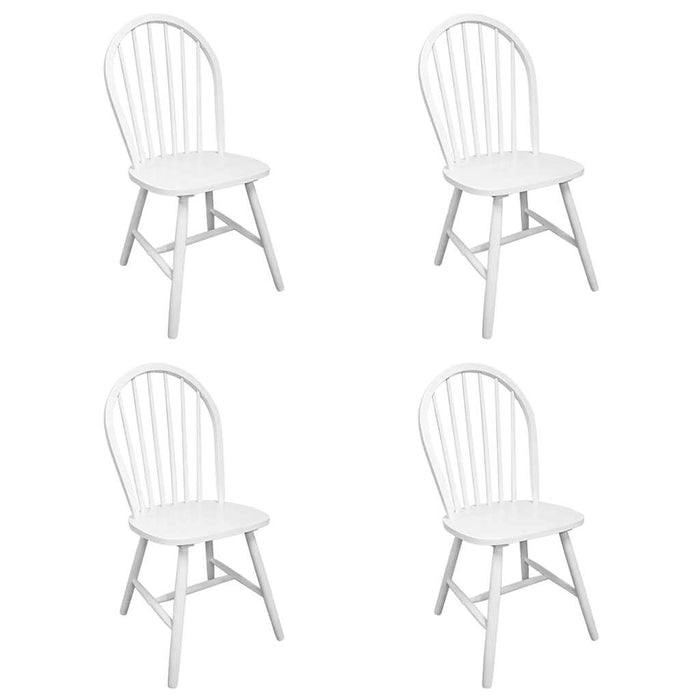 Sedie da Pranzo 4 pz Bianche in Legno Massello di Hevea cod mxl 24309