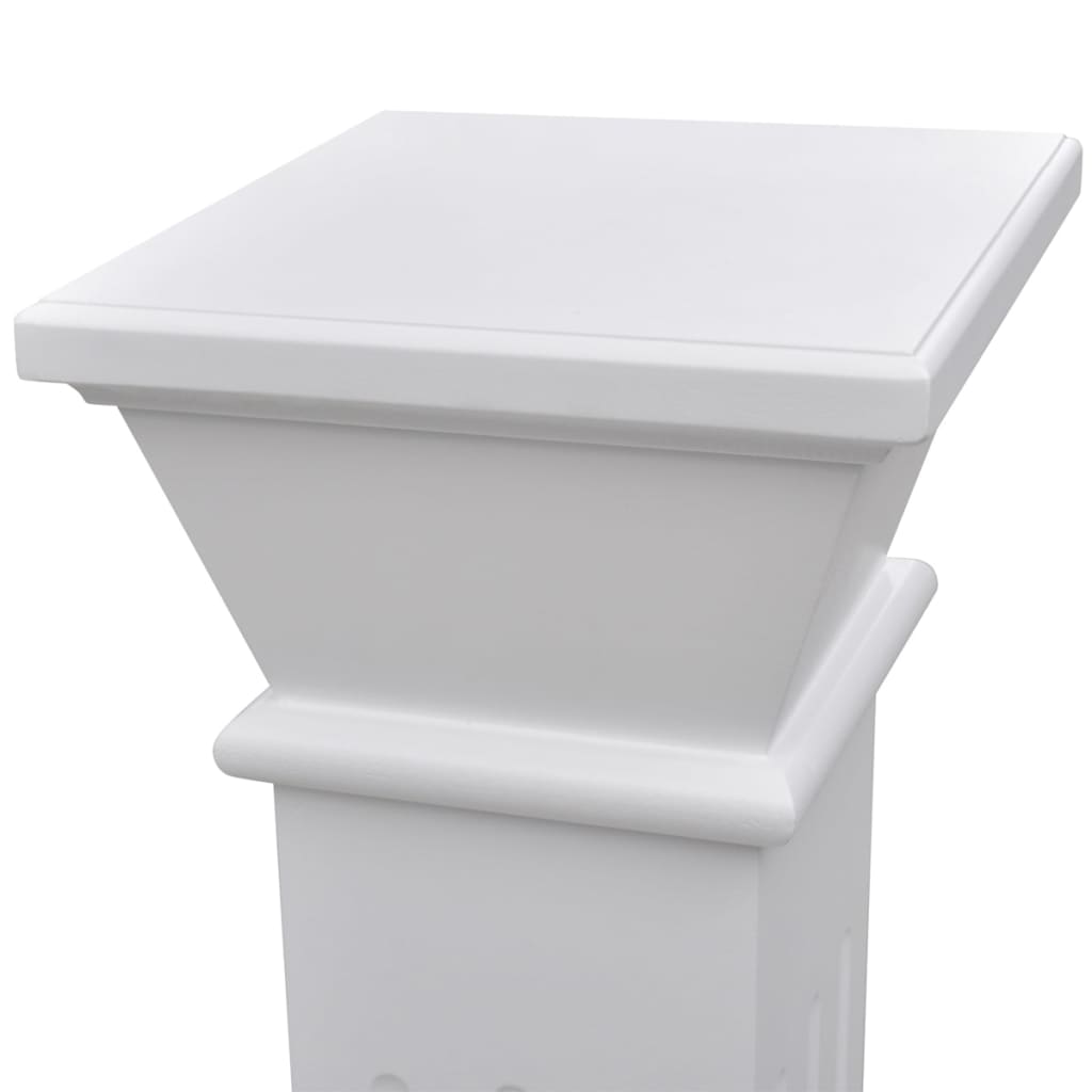 Supporto per piante a colonna quadrata classica in mdf bianco 02_0045034