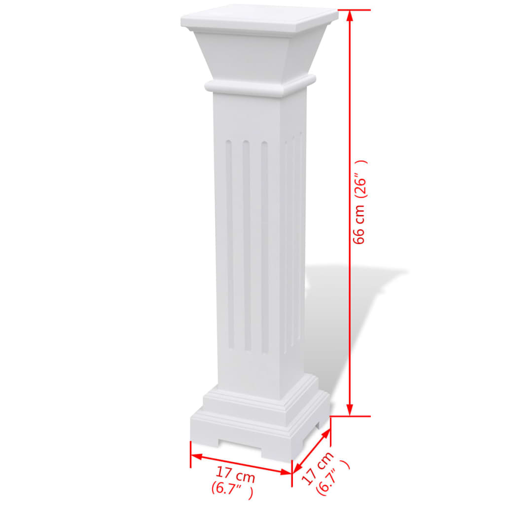 Supporto per piante a colonna quadrata classica in mdf bianco 02_0045034