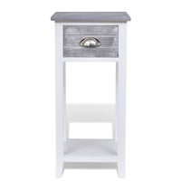 Comodino con 1 Cassetto Grigio e Bianco 242038