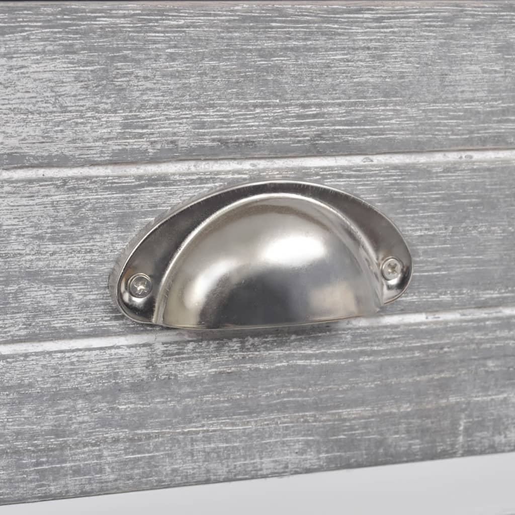 Comodino con 1 Cassetto Grigio e Bianco 242038