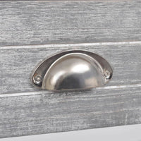 Comodino con 1 Cassetto Grigio e Bianco 242038