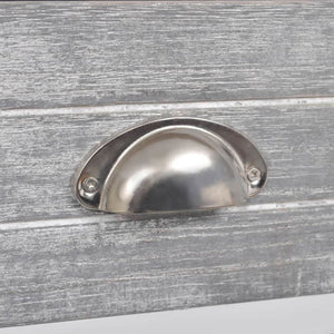 Comodino con 1 Cassetto Grigio e Bianco 242038