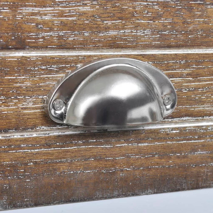 Comodino con 1 Cassetto-Tavolino da notte Marrone e Bianco