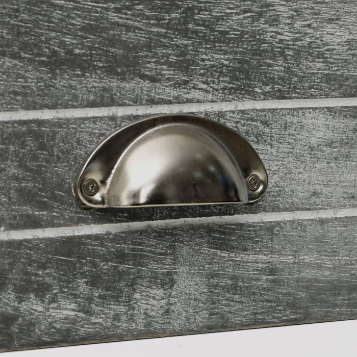 Comodini Set 2 pz-Set di 2 Tavolino da notte con 2 Cassetti Grigio e Bianco