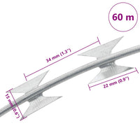 Filo Spinato NATO Fermagliato in Acciaio Zincato 60 m BTO-22  cod mxl 59482