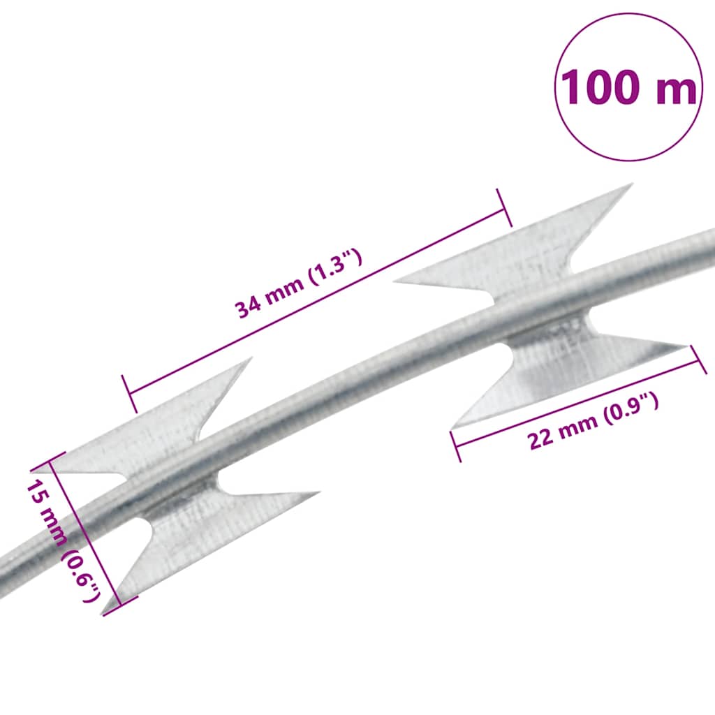 Filo Spinato NATO Fermagliato in Acciaio Zincato 100 m BTO-22  cod mxl 59481