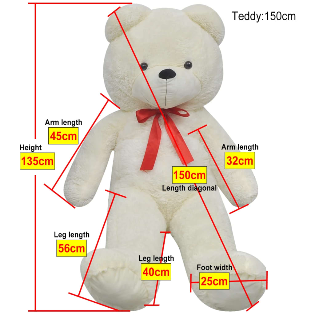 Orsacchiotto di Peluche XXL Bianco 135 cm 80099