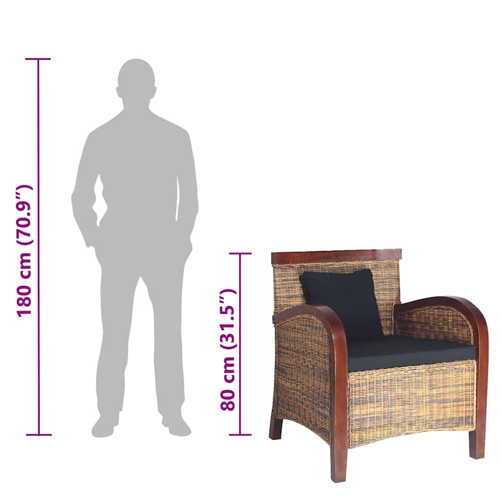 Poltrona in Rattan Intrecciato a Mano 242025